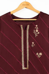 DC-0394 MAROON EMBROIDERED KURTA